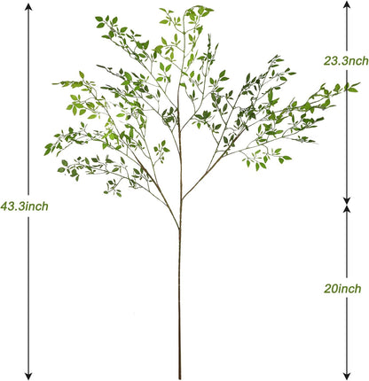 Artificial Nandina Stems, 43.3" Tall Faux Greenery Branches for Venue Styling & Event Decor