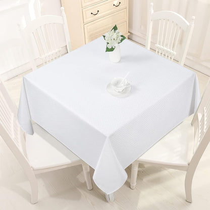 Bulk Solid Plaid Jacquard Spring Tablecloth Wrinkle and Water Resistant, Contemporary Woven Decorative Table Cover for Holiday Events Wholesale
