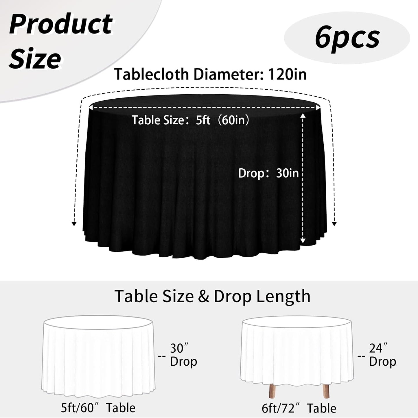 Bulk 3 Pcs Round Tablecloths Heavy Duty Polyester Washable Table Covers for Wedding Receptions Banquet Events & Birthday Parties Stain Resistant Spillproof Fabric for Dining Catering Wholesale