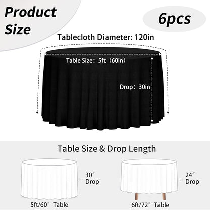 Bulk 3 Pcs Round Tablecloths Heavy Duty Polyester Washable Table Covers for Wedding Receptions Banquet Events & Birthday Parties Stain Resistant Spillproof Fabric for Dining Catering Wholesale