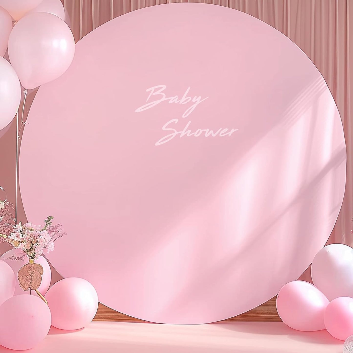 Bulk Adjustable White Round Backdrop Cover for 5 to 7.2ft Circle Arch Stand - Polyester Wedding, Birthday Party, Photography Decoration Wholesale