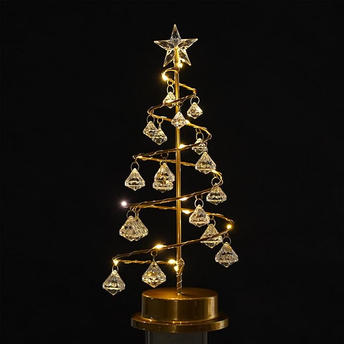 Christmas Tree Tabletop Lamp Crystal Night Light Bulk Home Decoration