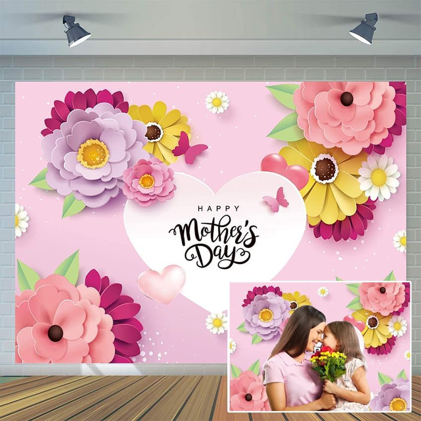 Bulk 7x5ft Mother's Day Banner Background Photography Backdrops for Mother's Day Party Decor and Decoration Wholesale
