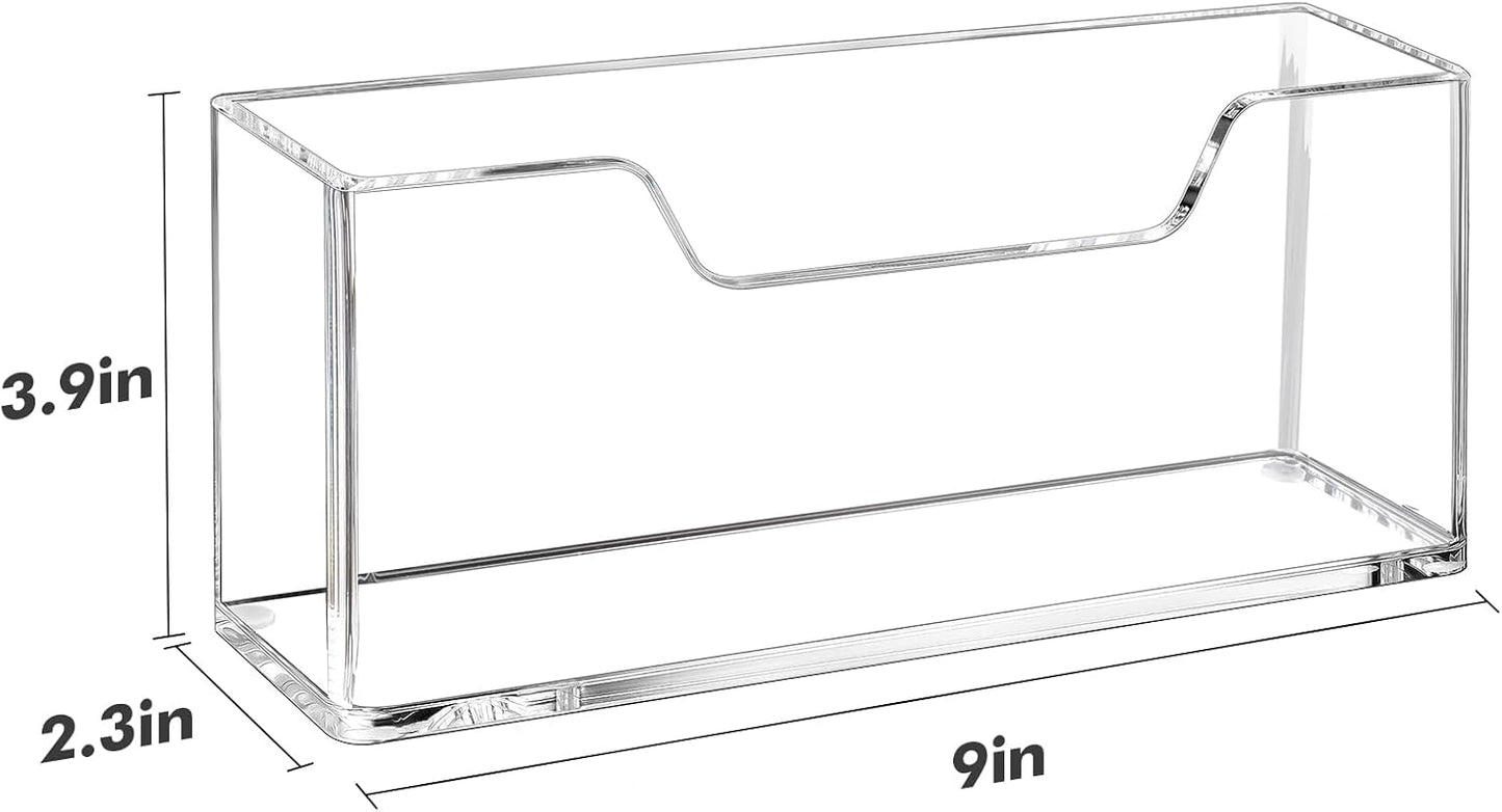 Bulk 10Pcs Acrylic Guest Towel Holder for Bathroom Clear Waterproof Splashing Vertical Napkin Holder for Kitchen Disposable Hand Towel Holder Modern Dining Table Napkin Tray for Home Hotel Office Wholesale