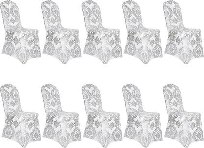 Bulk Golden Flower Print Brown Chair Cover Removable Washable Elastic Stretch Suitable for Banquets Weddings and Home Decor Wholesale