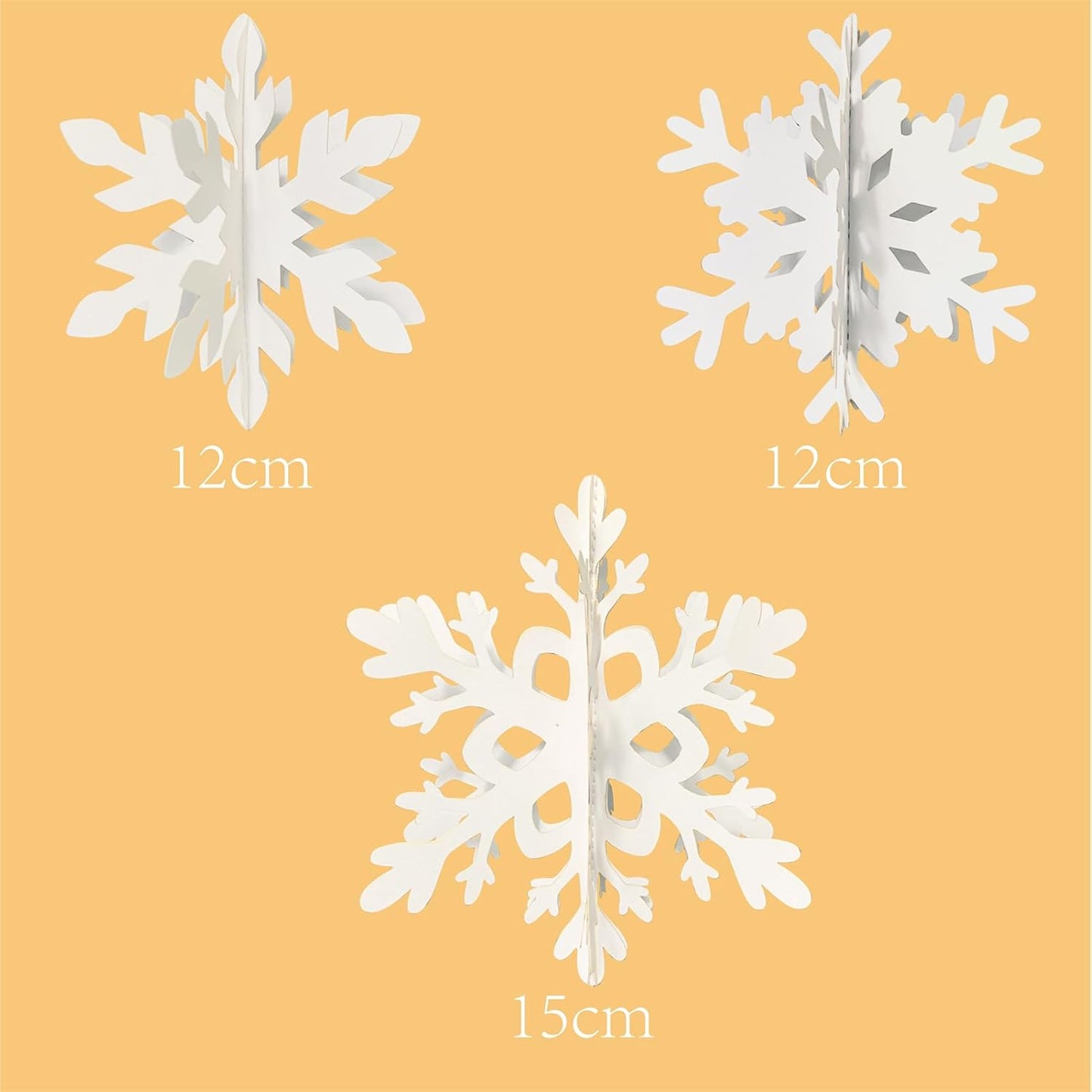 Bulk 12pcs 3D Snowflake Hanging Ornaments - Christmas Tree and Party Decorations Wholesale