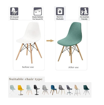 Bulk Elastic Shell Chair Cover Thicken Grid Pattern Dining Chair Covers for Weddings Party Home Decor Wholesale