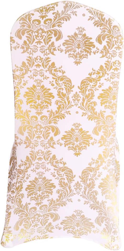 Bulk Golden Flower Print Brown Chair Cover Removable Washable Elastic Stretch Suitable for Banquets Weddings and Home Decor Wholesale