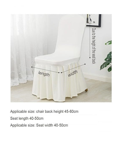 Bulk 2 Pcs Stretch Dining Chair Cover with Skirt for Ceremony Banquet Wedding Party Ceremony Wholesale