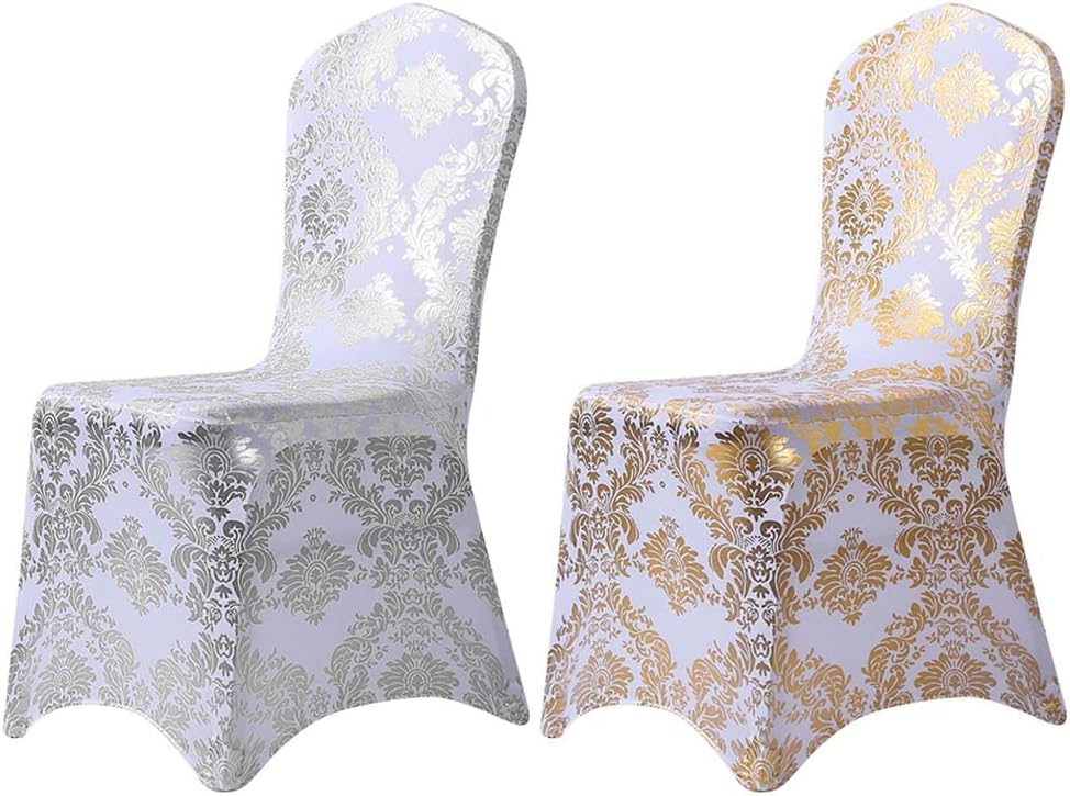 Bulk Golden Flower Print Brown Chair Cover Removable Washable Elastic Stretch Suitable for Banquets Weddings and Home Decor Wholesale