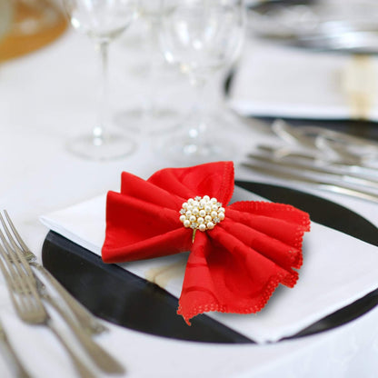 Bulk 12 Pcs Gold Pearl Flower Napkin Rings Wedding Party Decorations Wholesale