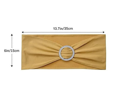 Premium 50Pcs Elastic Chair Sash Bands Heavy Duty Spandex Wedding Banquet Decor Adjustable Sliders Reception Party Table Settings