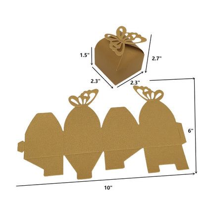 Bulk 50 Pack Favor Boxes with Hollow-out Butterfly for Birthday Party Wedding Thanksgiving Valentine's Day Wholesale