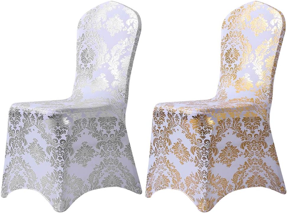 Bulk Golden Flower Print Brown Chair Cover Removable Washable Elastic Stretch Suitable for Banquets Weddings and Home Decor Wholesale