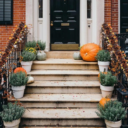 Bulk 5 pcs Halloween Pumpkin and Ghost Garland for Party Decorations 78.7 inches Dense Tinsel Streamer Wholesale