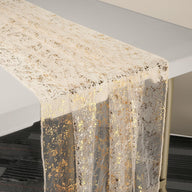 Bulk 13Ft Gold Table Runner Sequin Glitter Sheer Chiffon Cheesecloth with Metallic Foil for Wedding Birthday Baby Shower Party Decorations Wholesale