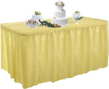 Bulk 14FT Disposable Tablecloth & Skirt Set for Rectangle Table Wedding Buffet Birthday Party Baby Shower Decorations Wholesale