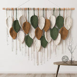 Bulk Wall Hanging Boho Woven Tapestry Bohemian Handmade Leaf Feather Wall Art Decorations for Apartment Dorm Living Room and Bedroom Wholesale