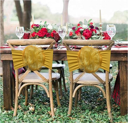 Bulk 10 Pcs Organza Bow Chair Sashes for Banquet Parties Decoration Wholesale