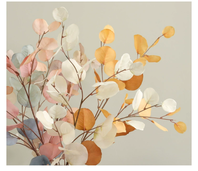 5 Pcs 33 Inch Artificial Fall Eucalyptus Stems Autumn Foliage Branches