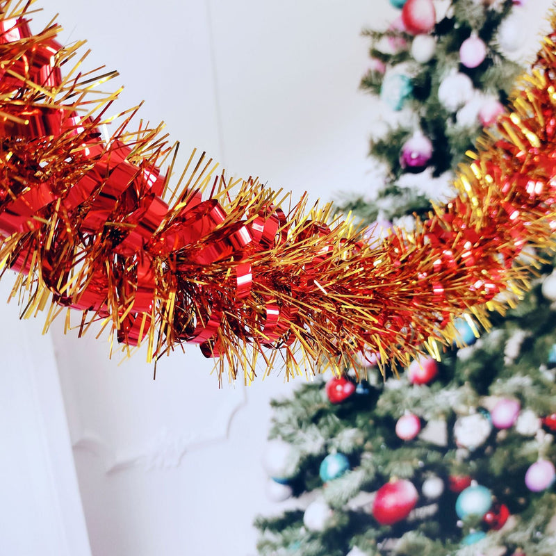10 Pcs Tinsel Garland, 65 Ft Total Length, Bulk Artificial Holiday Decoration