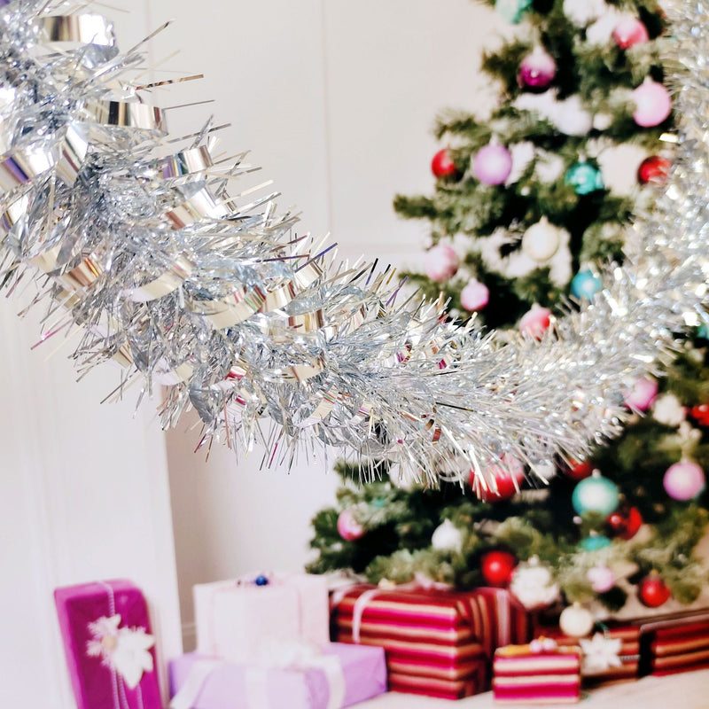 10 Pcs Tinsel Garland, 65 Ft Total Length, Bulk Artificial Holiday Decoration