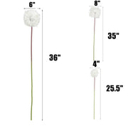 3 Sizes Artificial Silk Dandelion Flowers Stems Bulk Wholesale Set