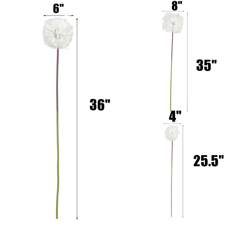 3 Sizes Artificial Silk Dandelion Flowers Stems Bulk Wholesale Set