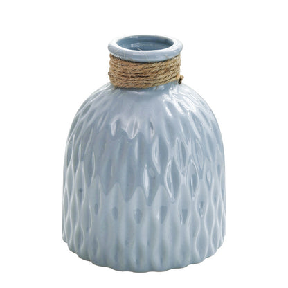 Bulk 2 Pcs Water Ripples Vase with Textured Rope Bottle for Home Party Table Decor Wholesale