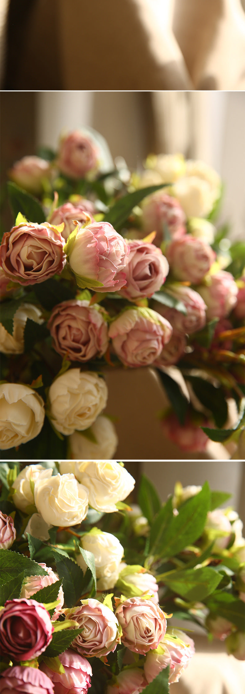 20 Inch Artificial Silk Rose Buds Long Stems 20 Pcs Bulk Flowers