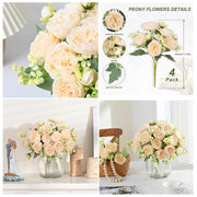 Artificial Silk Peonies 10 Pcs Vibrant Pink 12 Inch Realistic Flowers for Wedding Centerpieces and Home Decor