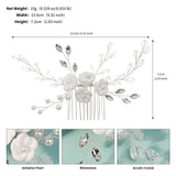 Bulk Bridal Floral Hair Comb 2025 Handmade Crystal Pearl Wedding Accessories Adjustable Comb for Outdoor Brides Bridesmaids Wholesale