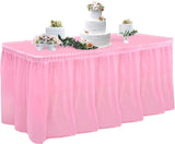 Bulk 14FT Disposable Tablecloth & Skirt Set for Rectangle Table Wedding Buffet Birthday Party Baby Shower Decorations Wholesale