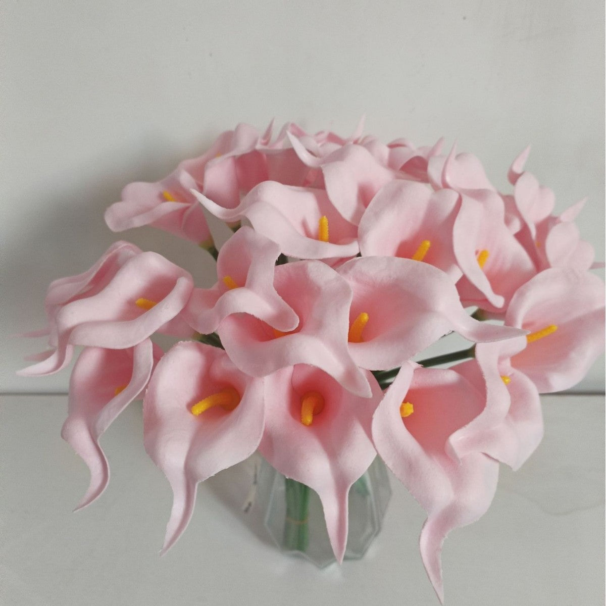 Bulk 20pcs 13.5" Artificial Calla Lily Flowers Pure White Fake Flowers for Mother's Day Wedding Home Decor Wholesale