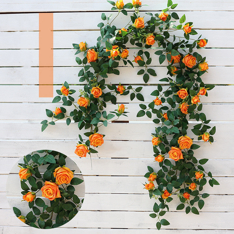 2 Pcs Artificial Blooming Rose Hanging Flower Garland Vine for Wedding Arch Outdoors Ceremony