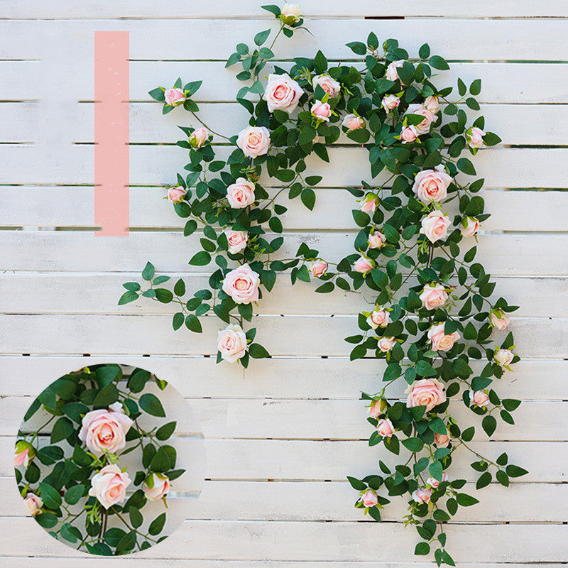 2 Pcs Artificial Blooming Rose Hanging Flower Garland Vine for Wedding Arch Outdoors Ceremony