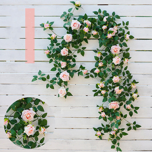 2 Pcs Artificial Blooming Rose Hanging Flower Garland Vine for Wedding Arch Outdoors Ceremony