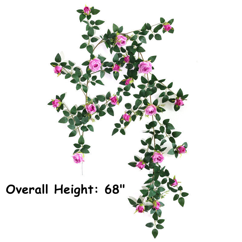 2 Pcs Artificial Blooming Rose Hanging Flower Garland Vine for Wedding Arch Outdoors Ceremony