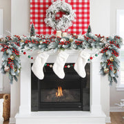 6.5 Ft Artificial Norfolk Pine Garland 6 Pcs Greenery Garland for Table Mantle Wall Indoor Outdoor Christmas Decor