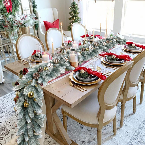 6.5 Ft Artificial Norfolk Pine Garland 6 Pcs Greenery Garland for Table Mantle Wall Indoor Outdoor Christmas Decor