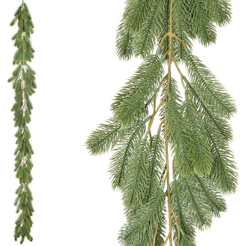 6.5 Ft Artificial Norfolk Pine Garland 6 Pcs Greenery Garland for Table Mantle Wall Indoor Outdoor Christmas Decor