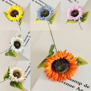6 Pcs Artificial Fall Sunflowers Bouquet Long Stems 24 Inch for Home Wedding Party Decor
