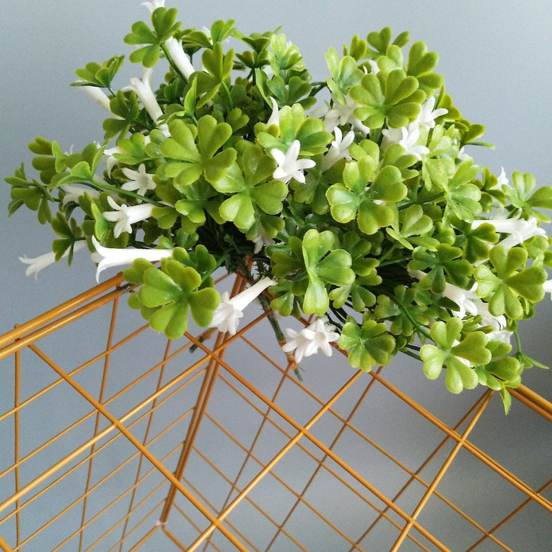 6 Bundles Artificial St. Patrick's Day Flowers Green Silk Bulk for Indoor Outdoor Decor