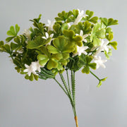 6 Bundles Artificial St. Patrick's Day Flowers Green Silk Bulk for Indoor Outdoor Decor