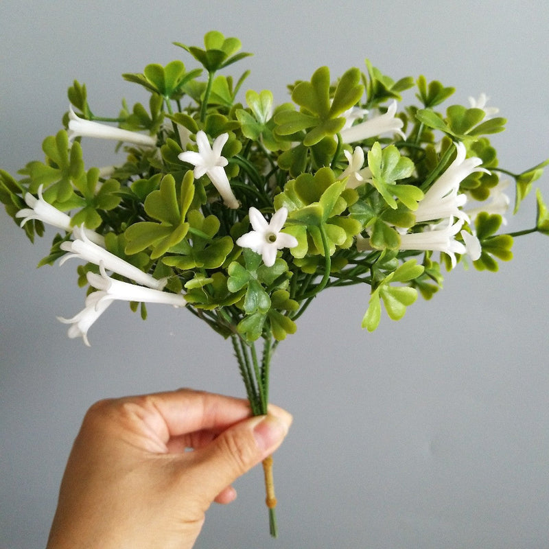 6 Bundles Artificial St. Patrick's Day Flowers Green Silk Bulk for Indoor Outdoor Decor
