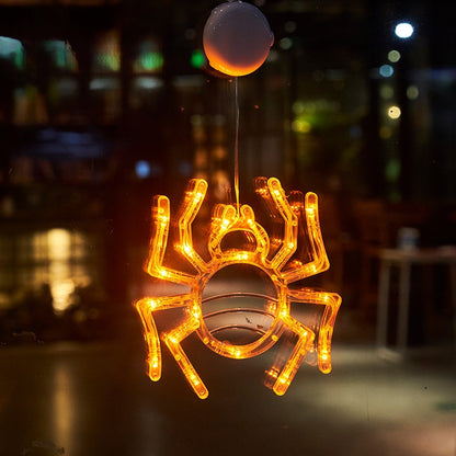 Bulk Halloween Decor LED Pumpkin String Lights with Suction Cups Spooky Ghost Lanterns and Spider Web Hanging Lights Wholesale
