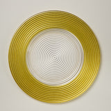 Bulk 13 Inch Creative Glass Charger Plates with Gold Trim Stylish Dinner Plates for Steak Salad and Dessert Wholesale