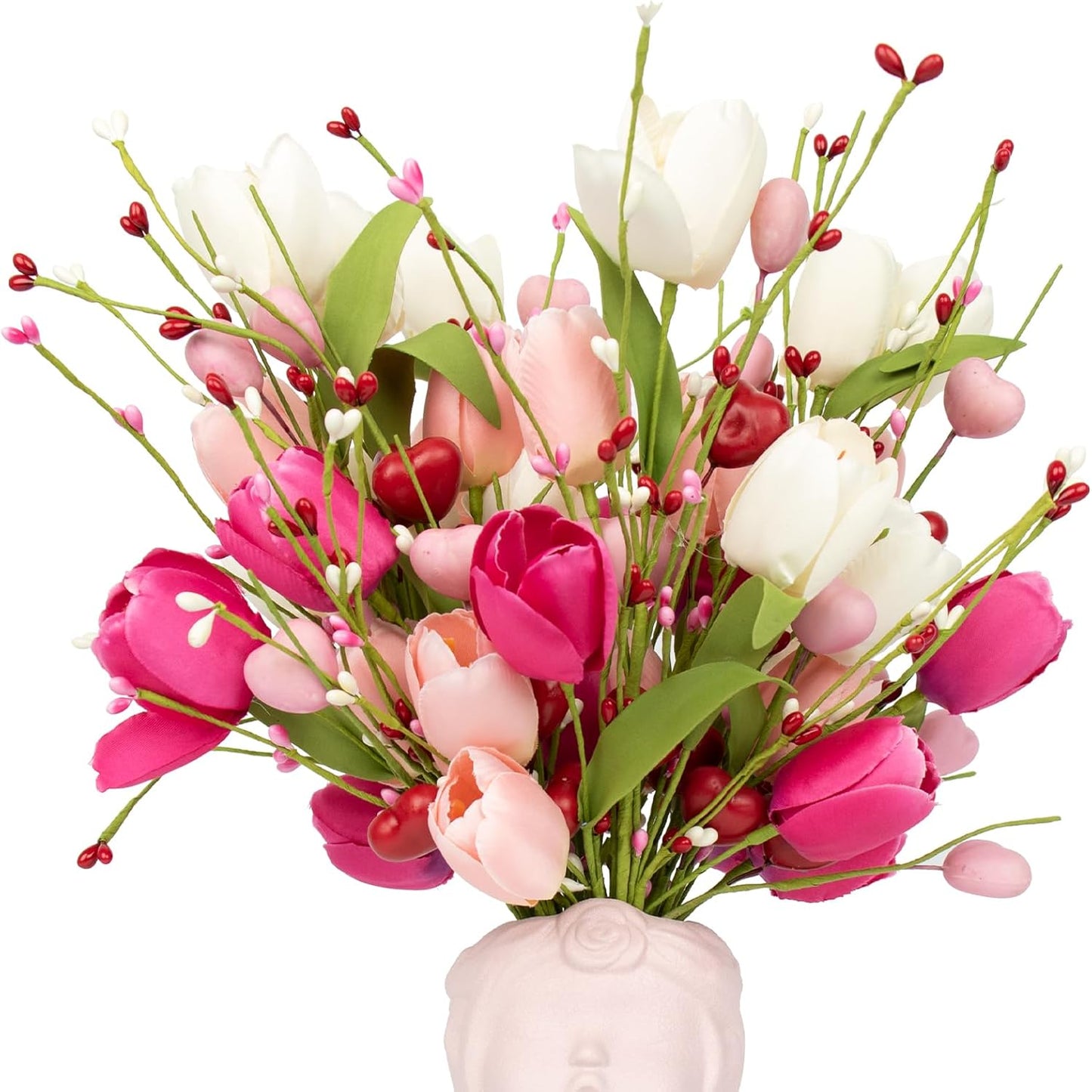 Artificial Tulip & Berry Stems - 6-Pack for Event & Commercial Venue Styling