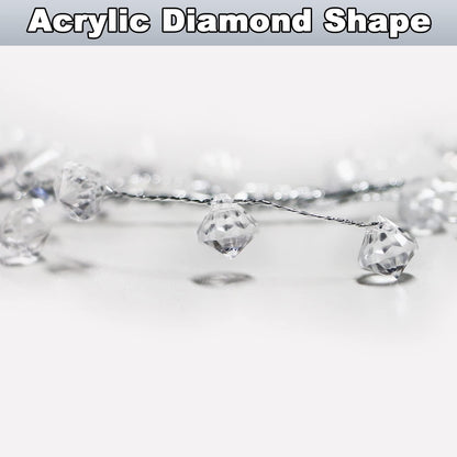 Bulk 5 FT Crystal Diamond Ice Garland Clear Bead Christmas Garland for Tree Fireplace Mantle Wreath DIY and Winter Wonderland Wedding Decor Wholesale