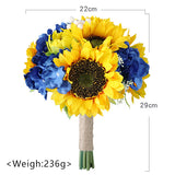 Bulk 8" Artificial Sunflower Bridal Bouquet Vintage Rustic Wedding Bouquet Wholesale